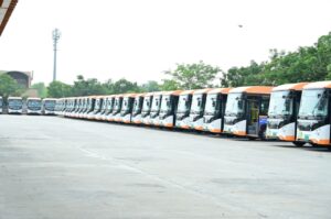 JBM’s ECO-LIFE Electric Air-Conditioned city buses launched by Shri Vijay Rupani Chief Minister of Gujarat  