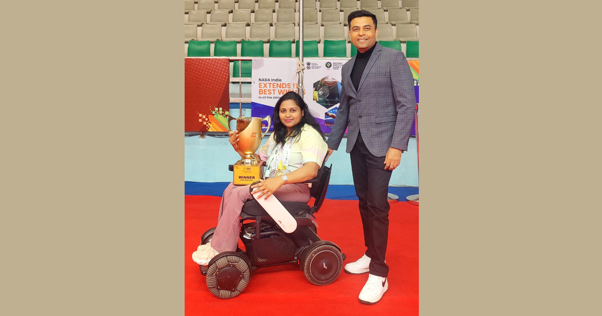 Indian Para Shooter Mona Agarwal with Iftekhar Ahmed, CEO of NONSTOP.